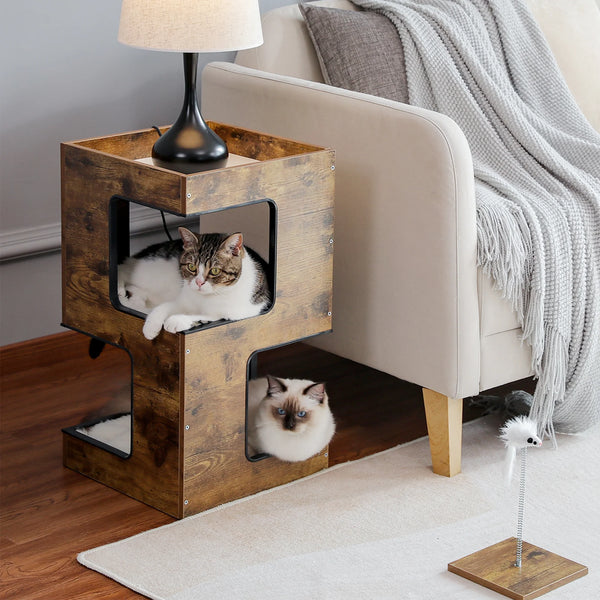 23" Modern Wooden Indoor Cat House