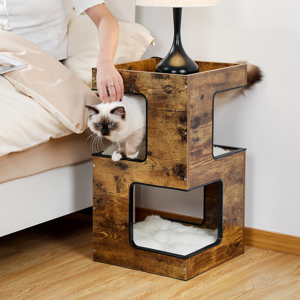 23" Modern Wooden Indoor Cat House
