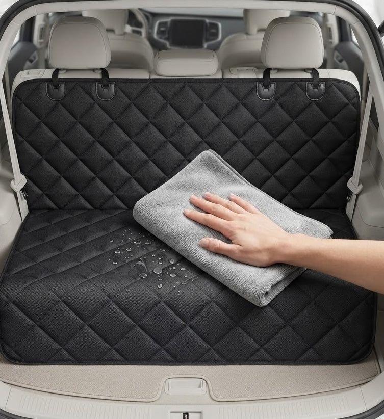 Waterproof Dog Car Seat Cover | Back Seat Protector with Middle Armrest Access for Cars, SUVs & Trucks