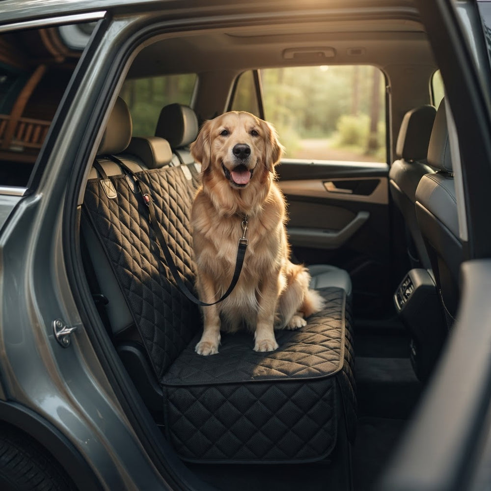 Waterproof Dog Car Seat Cover | Back Seat Protector with Middle Armrest Access for Cars, SUVs & Trucks