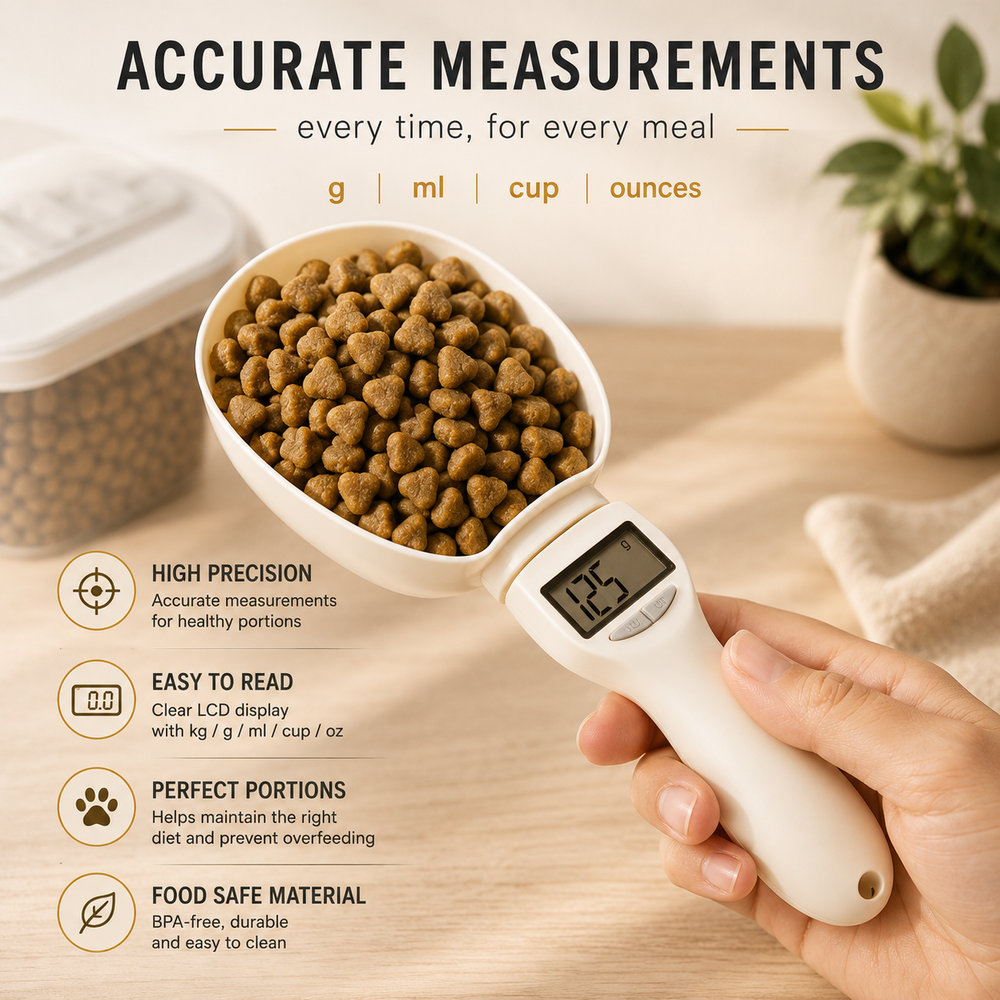 Digital Pet Food Measuring Scoop with LED Display