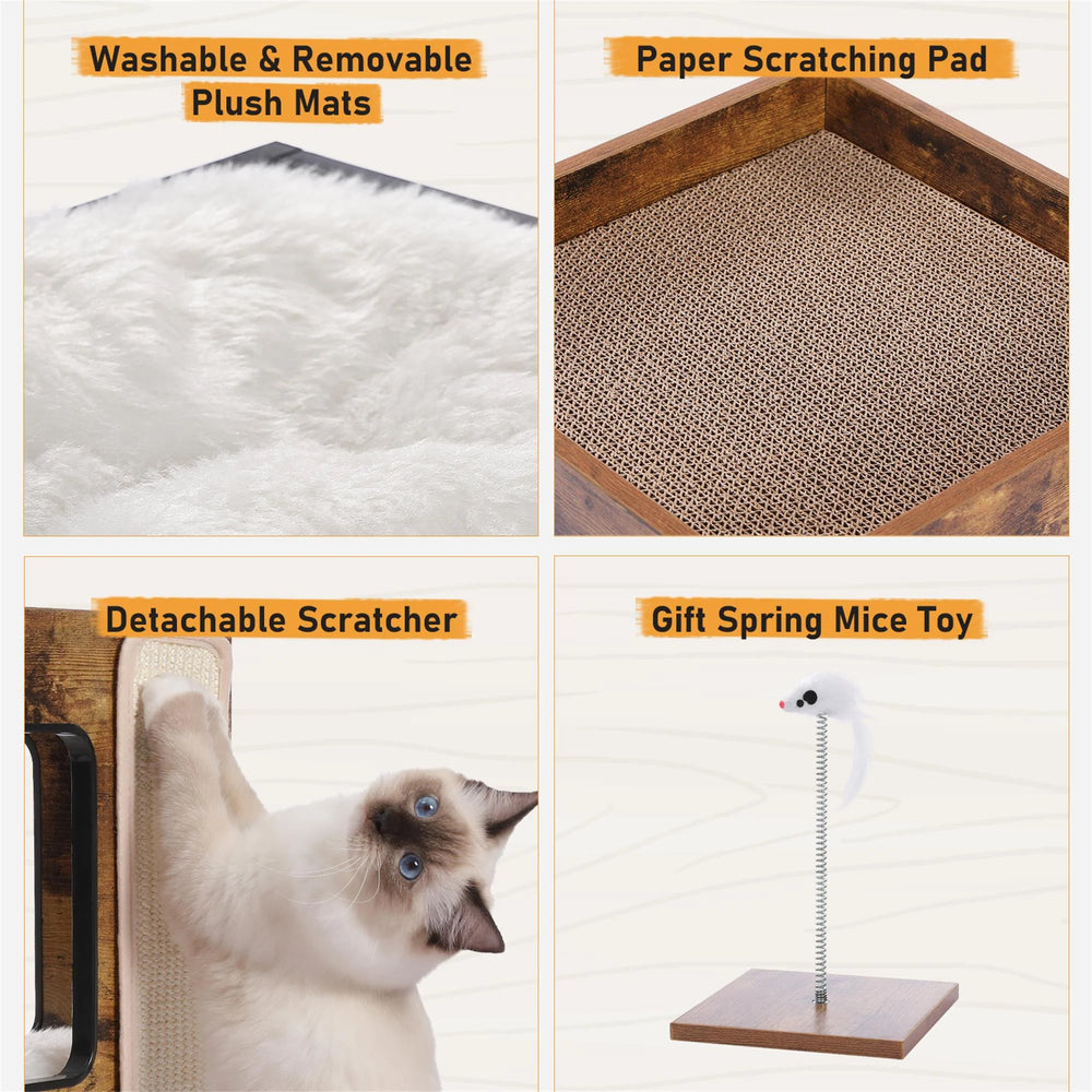 23" Modern Wooden Indoor Cat House