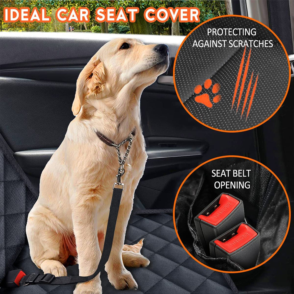 Waterproof Dog Car Seat Cover | Back Seat Protector with Middle Armrest Access for Cars, SUVs & Trucks
