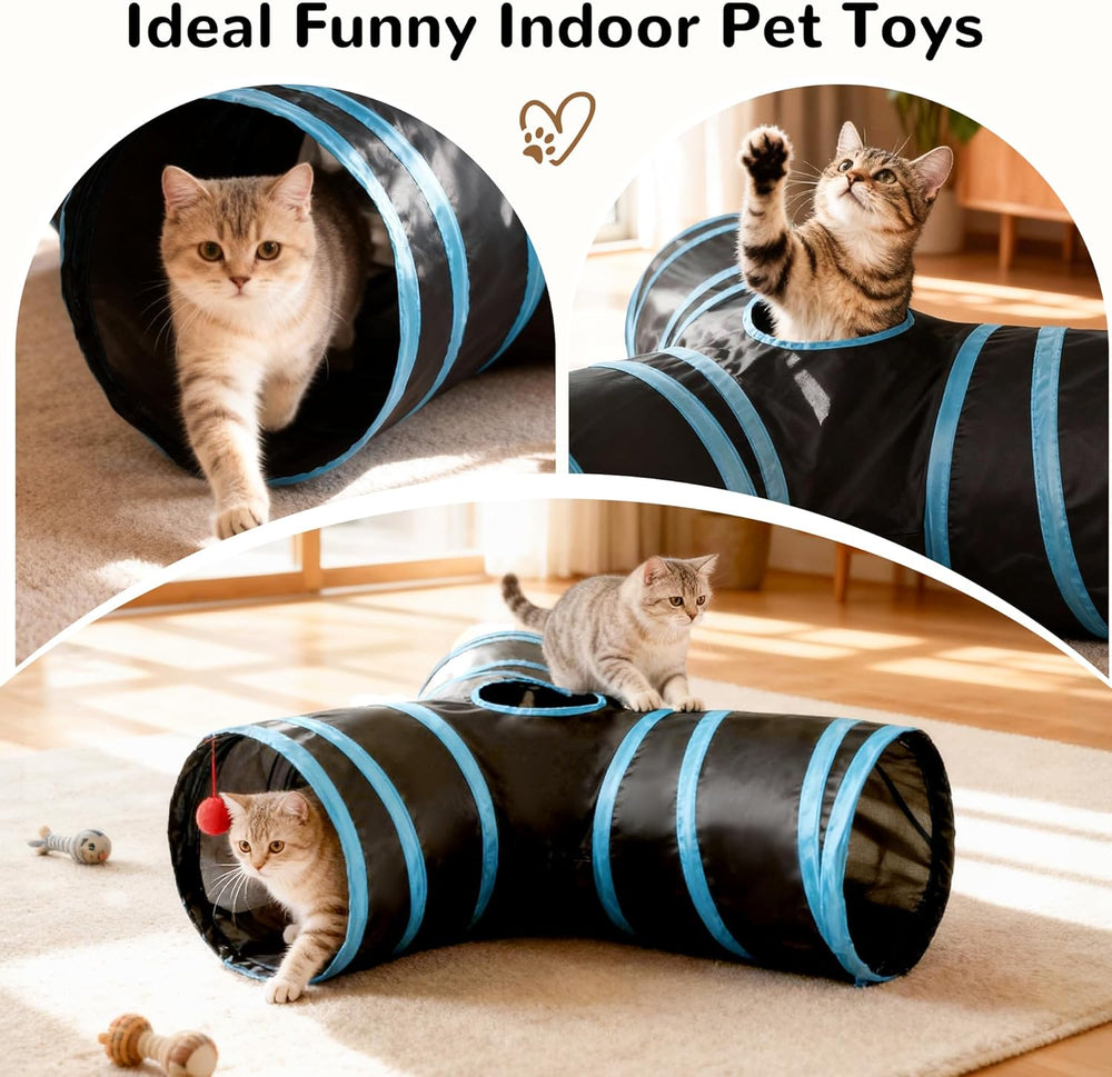 3-Way Collapsible Interactive Cat Tunnel