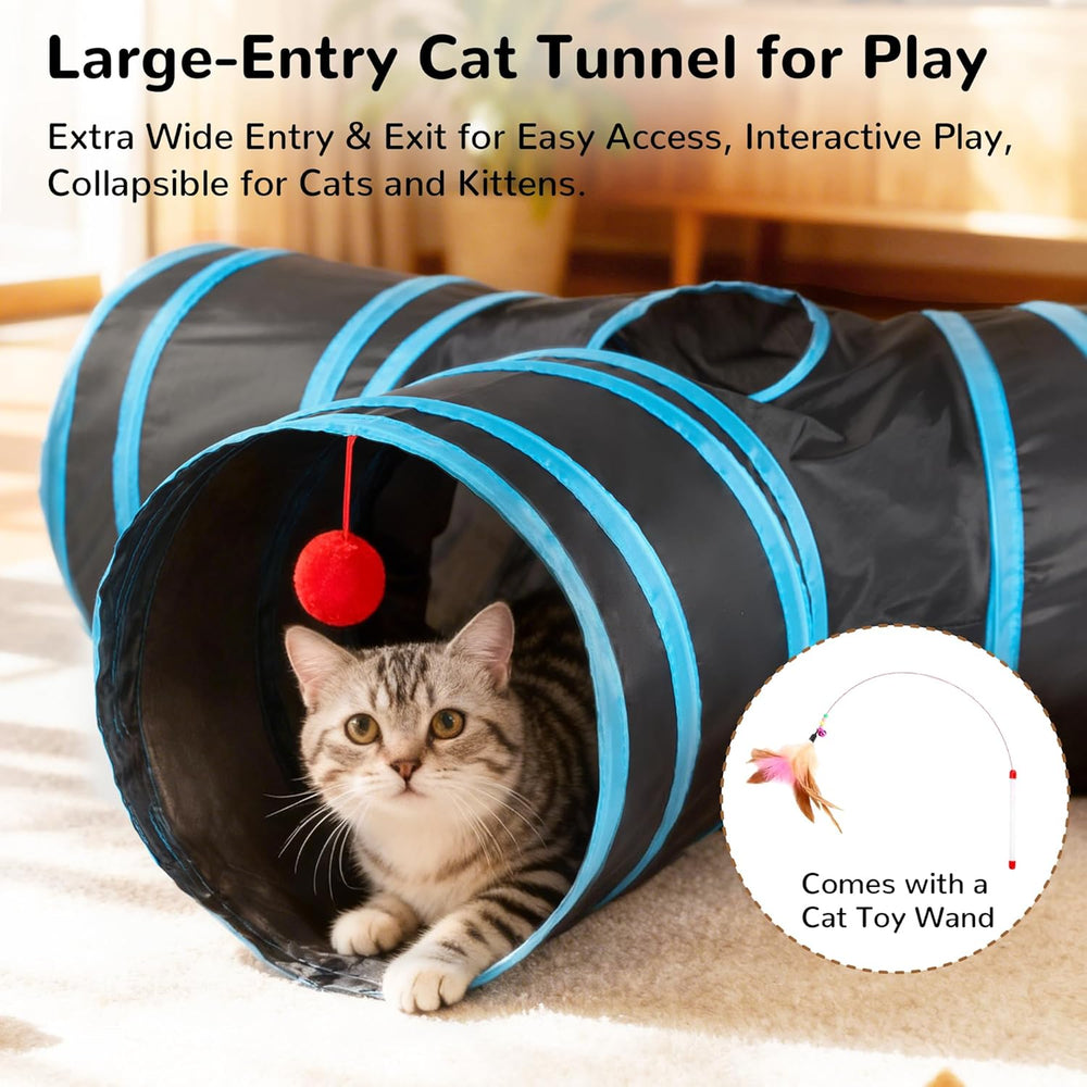 3-Way Collapsible Interactive Cat Tunnel