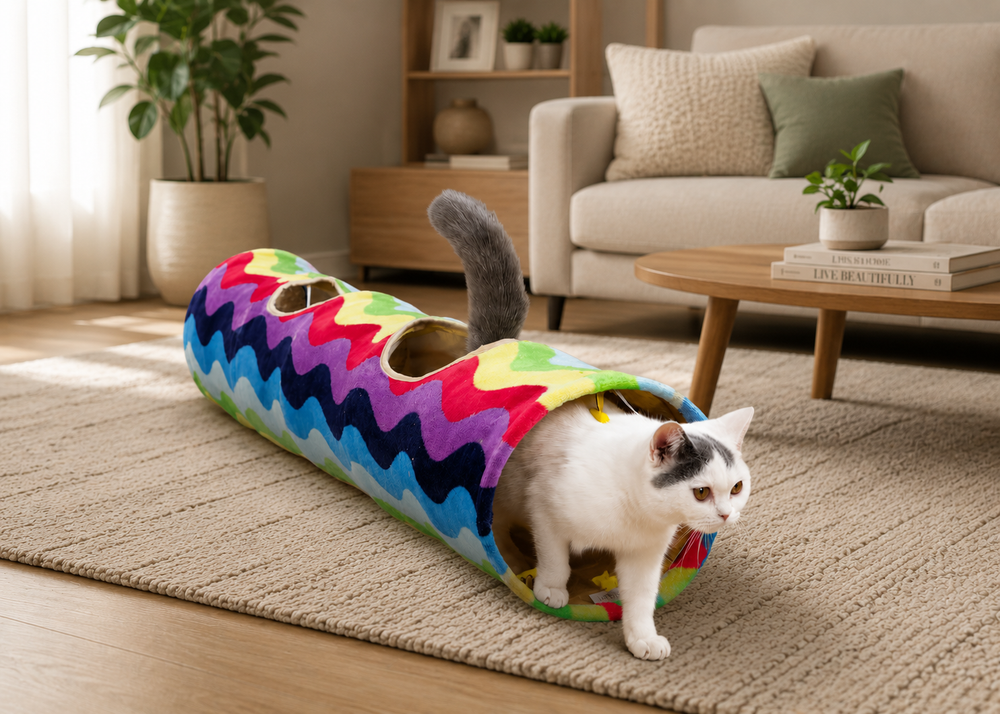 Premium Foldable Rainbow Cat Tunnel