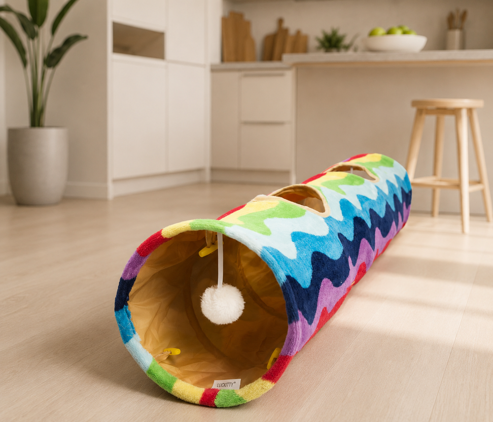 Premium Foldable Rainbow Cat Tunnel