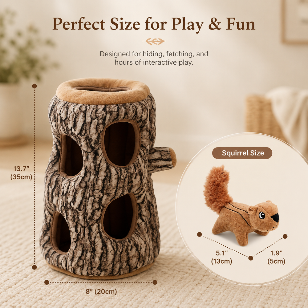 Hidden Squirrel Plush Dog Toy