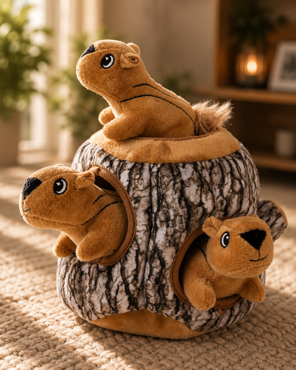 Hidden Squirrel Plush Dog Toy