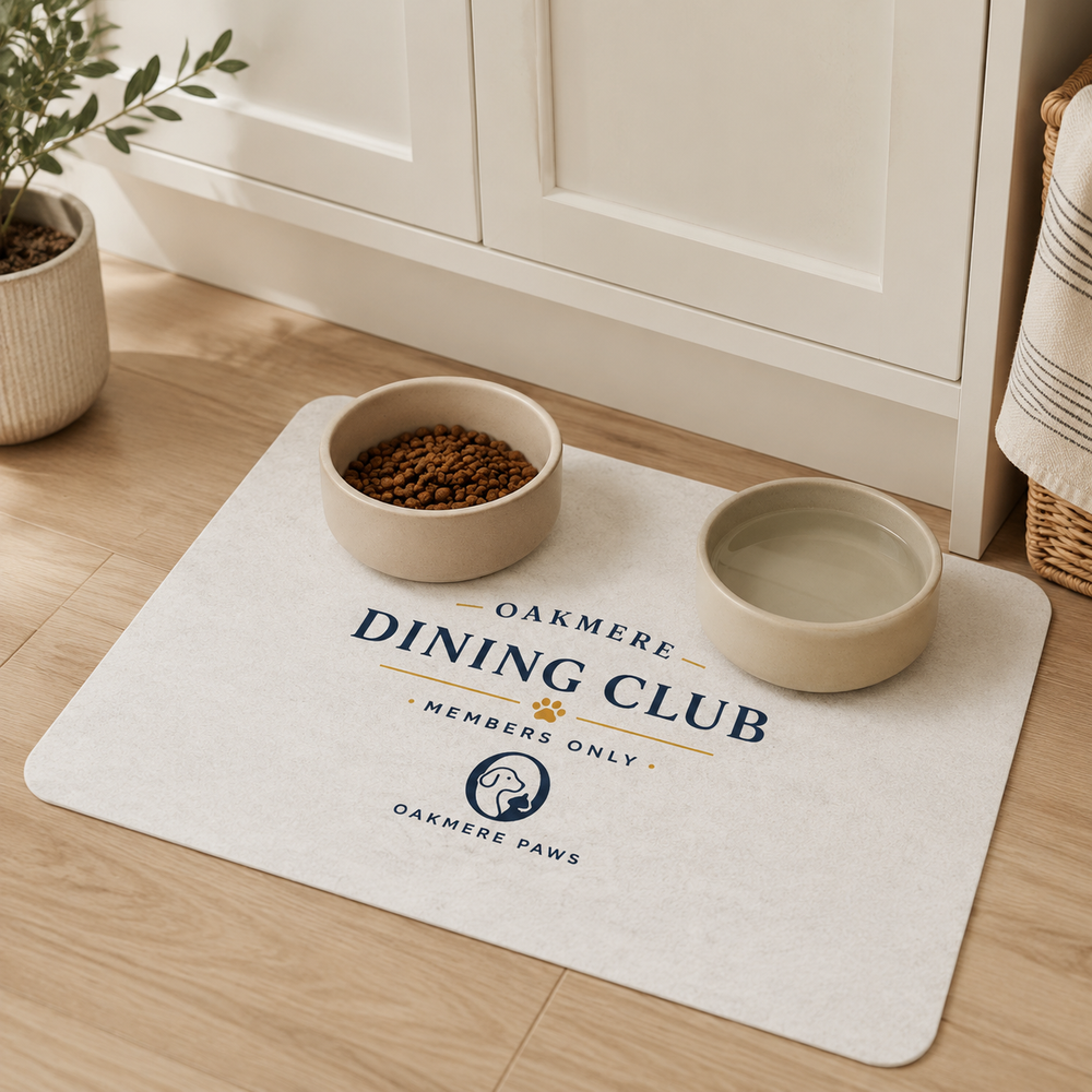 Pet Food Mat - Oakmere Dining Club "Members Only" Paw Mat (12x18)