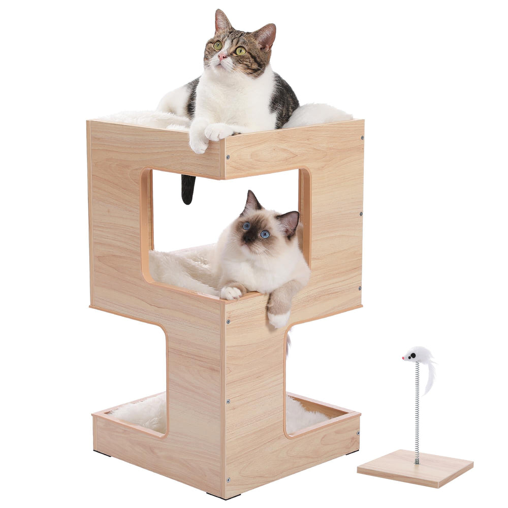 23" Modern Wooden Indoor Cat House