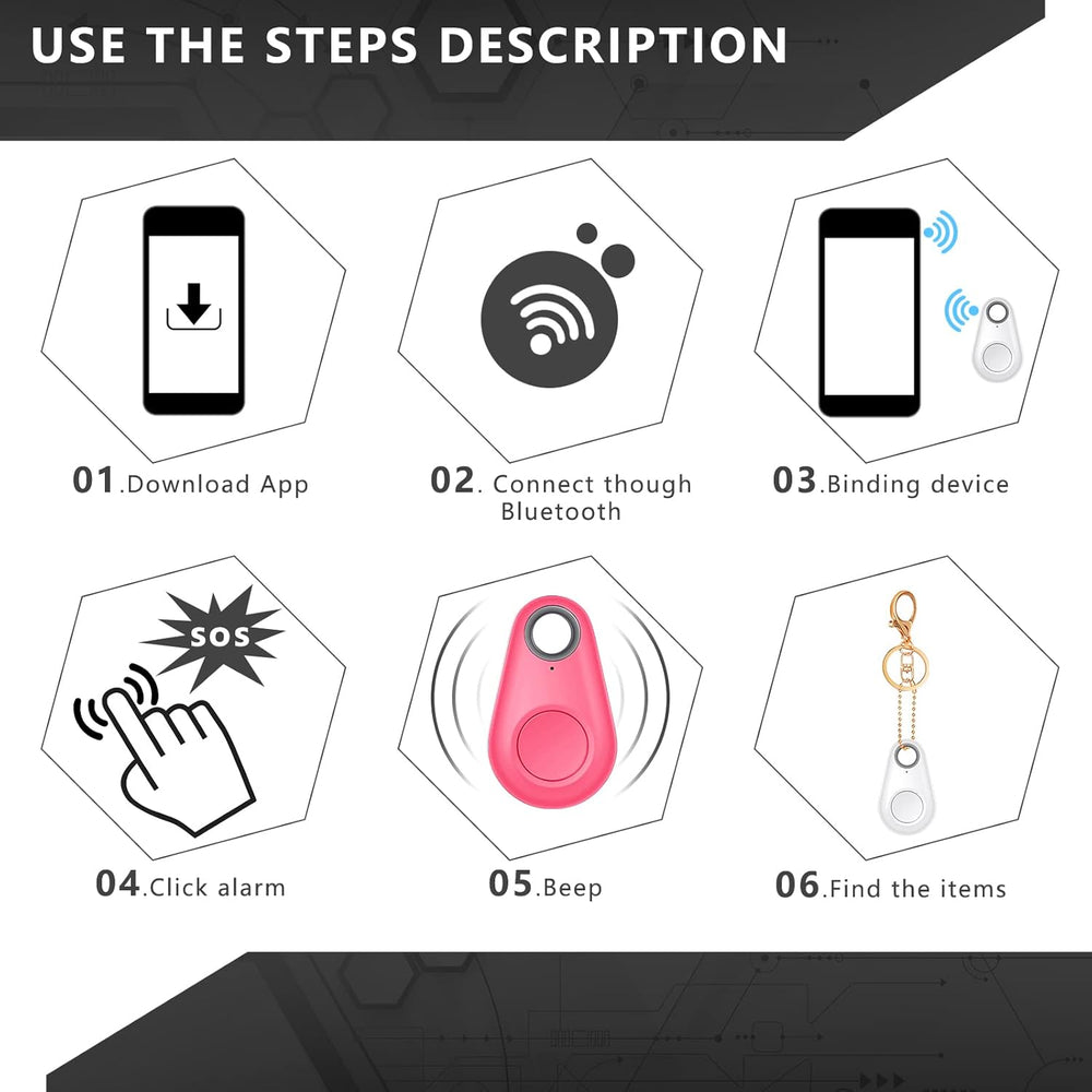 8-Pack Wireless Pet & Item Finder Tags
