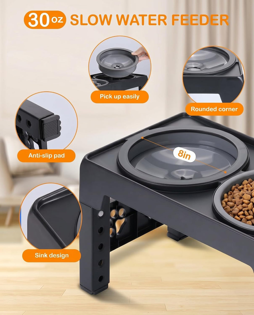 Adjustable Elevated Dog Bowl Stand